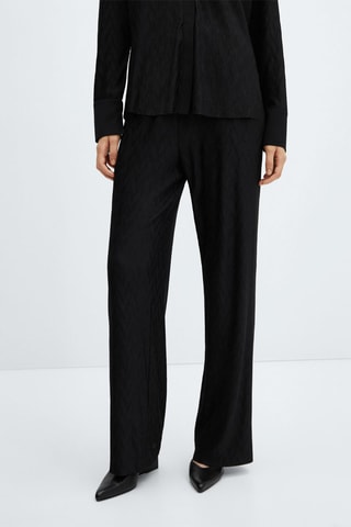 Pantalon wideleg texturé - Noir