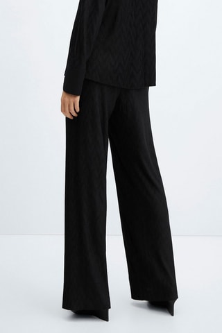 Pantalon wideleg texturé - Noir