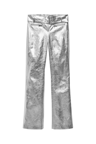 Pantalon métallisé ceinture - Argenté