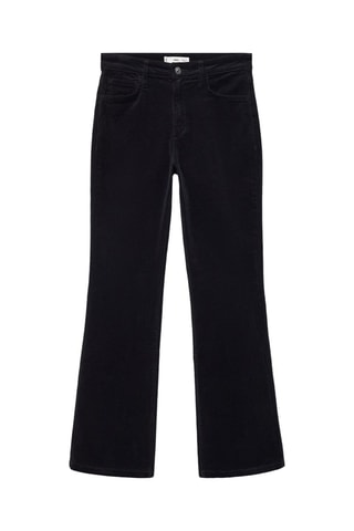 Pantalon flare crop velours câtelé - Noir