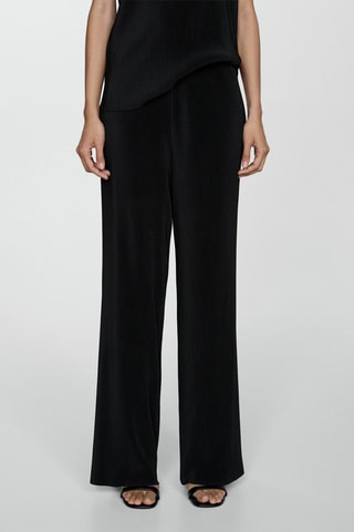 Pantalon palazzo plissé - Noir