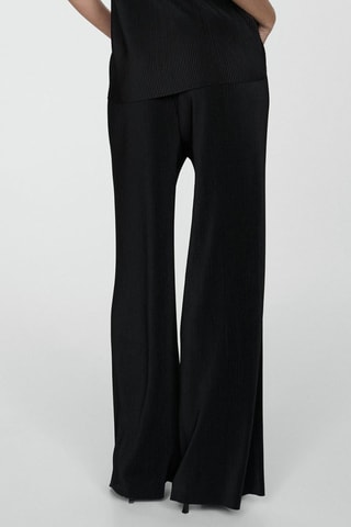 Pantalon palazzo plissé - Noir