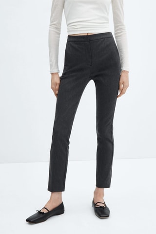 Pantalon skinny crop - Gris clair