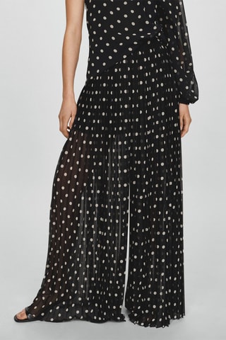 Pantalon plissé pois - Noir