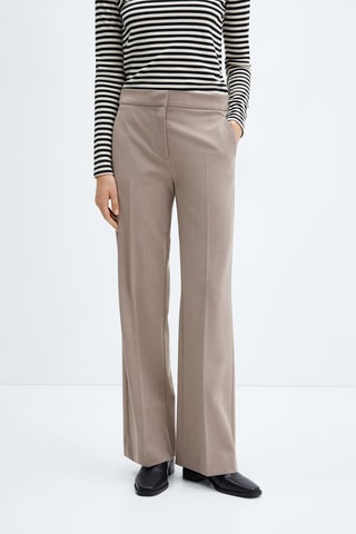 Pantalon wideleg taille normale - Taupe