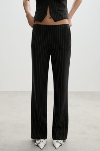 Pantalon droit maille point de Rome - Gris