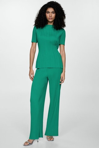 Pantalon plissé fluide - Vert