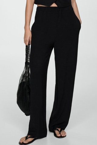 Pantalon fluide texturé - Noir