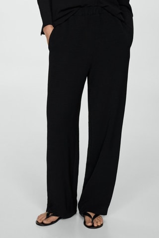 Pantalon fluide texturé - Noir