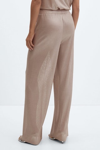 Pantalon wideleg taille élastique - Doré