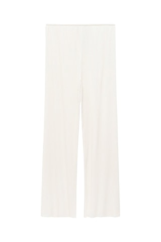 Pantalon wideleg plissé - Écru