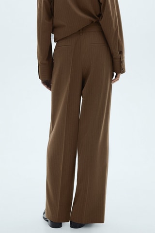 Pantalon à fines rayures - Olive