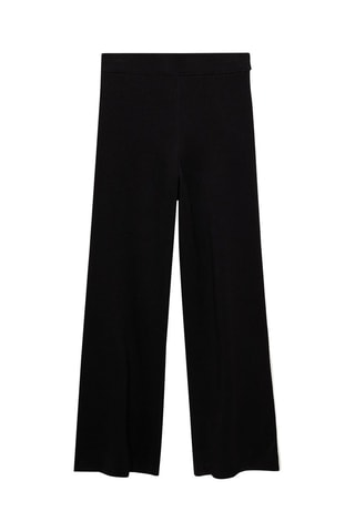 Pantalon droit rayure contrastée - Noir