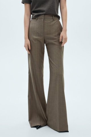 Pantalon flare rayures tennis - Beige