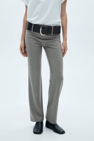 Pantalon droit avec ceinture - Gris