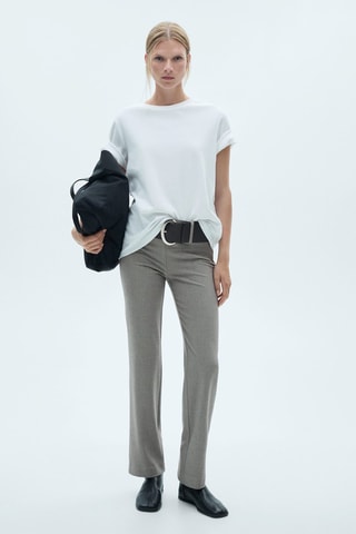 Pantalon droit avec ceinture - Gris