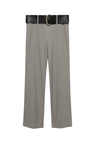 Pantalon droit avec ceinture - Gris