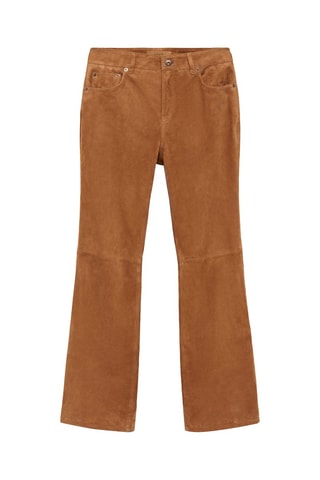 Pantalon droit en cuir - Marron