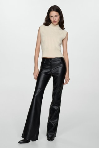 Pantalon flare similicuir - Noir