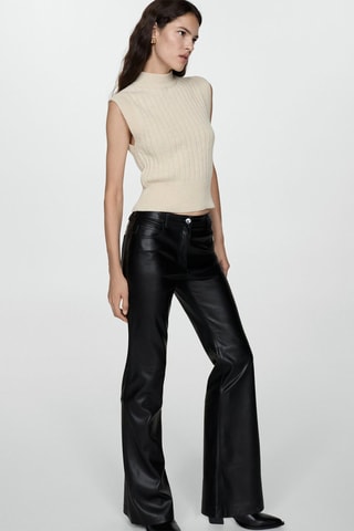 Pantalon flare similicuir - Noir