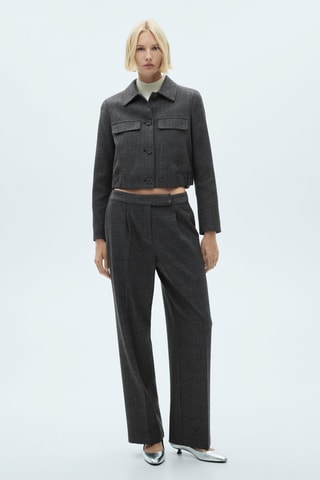 Pantalon droit tweed - Noir