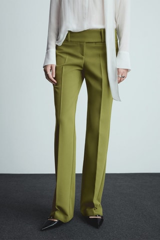 Pantalon évasé taille base - Vert
