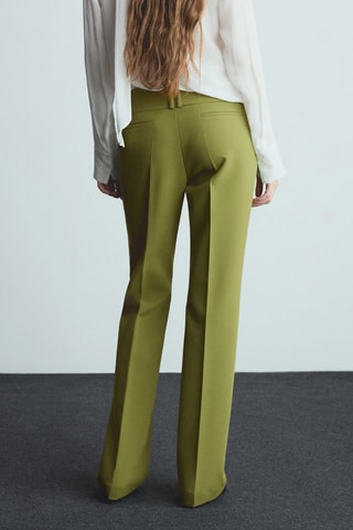 Pantalon évasé taille base - Vert