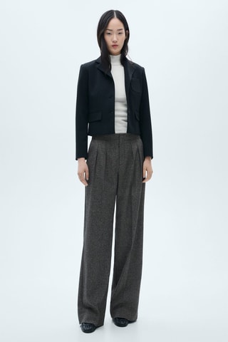 Pantalon à pinces jaspé - Noir