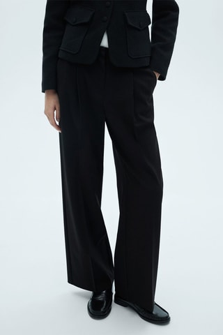 Pantalon pinces wideleg - Noir