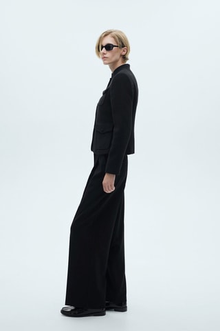 Pantalon pinces wideleg - Noir