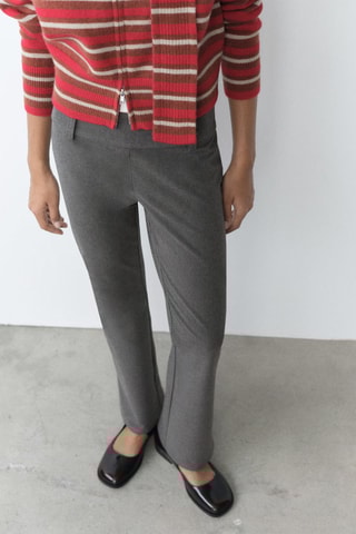 Pantalon évasé taille base - Gris foncé chiné