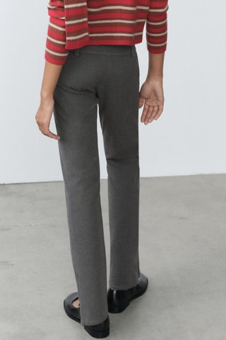 Pantalon évasé taille base - Gris foncé chiné
