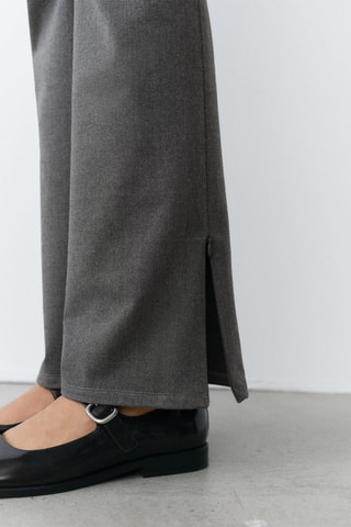 Pantalon évasé taille base - Gris foncé chiné