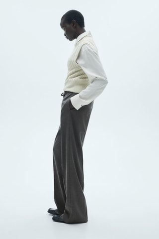 Pantalon droit taille élastique - Gris