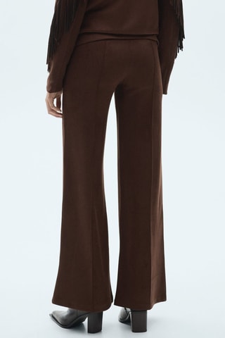 Pantalon wideleg similicuir - Marron