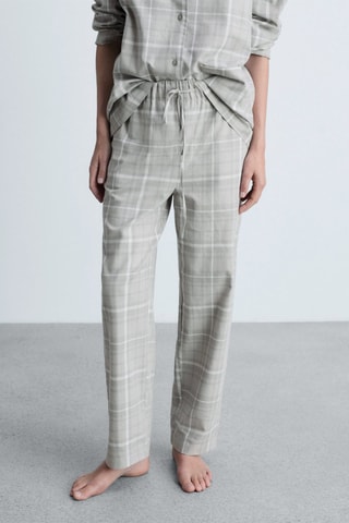 Pantalon pyjama flanelle carreaux - Gris