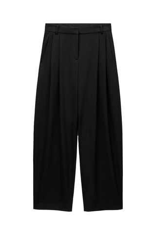 Pantalon en laine à pinces - Noir
