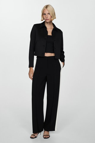 Pantalon bandes latérales contrastantes - Noir et blanc