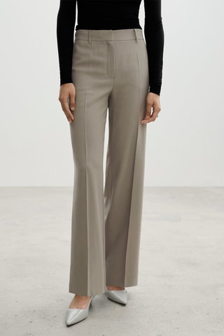 Pantalon pinces wideleg - Gris