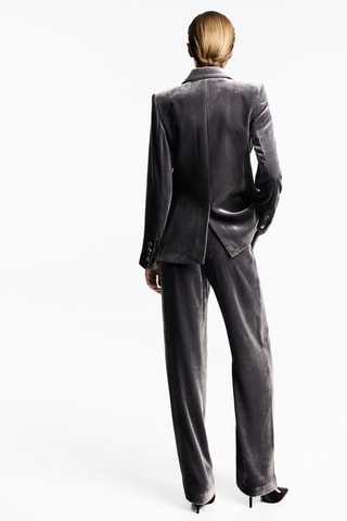 Pantalon costume velours - Argenté