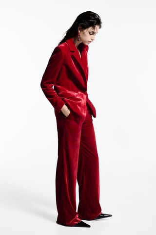 Pantalon costume velours - Rouge