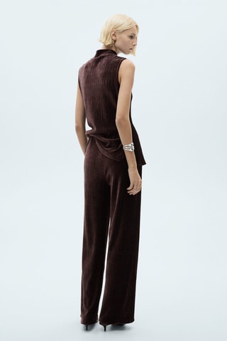 Pantalon droit en velours - Bordeaux