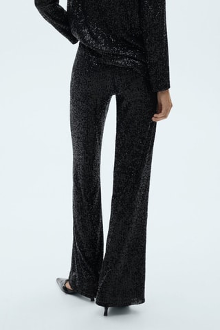 Pantalon palazzo sequins - Noir