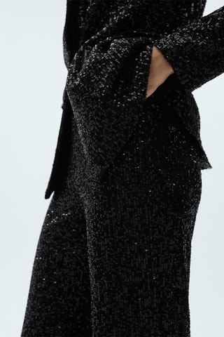 Pantalon palazzo sequins - Noir