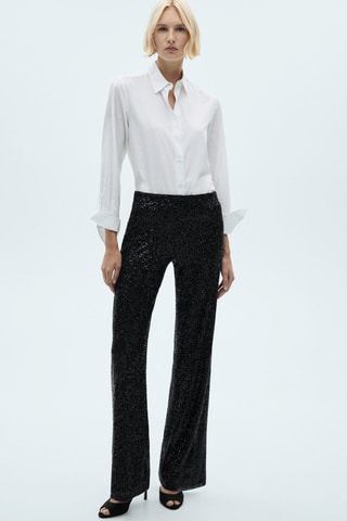 Pantalon palazzo sequins - Noir