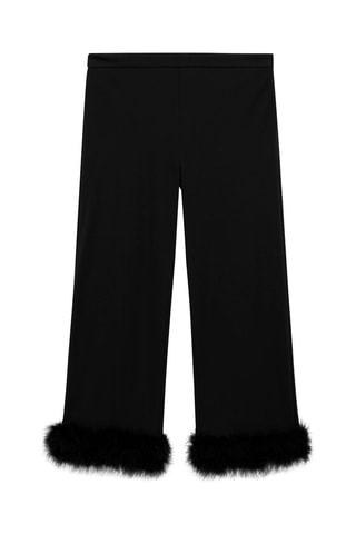 Pantalon crop détail plumes - Noir