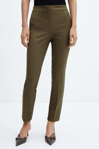 Pantalon skinny taille normale Vert