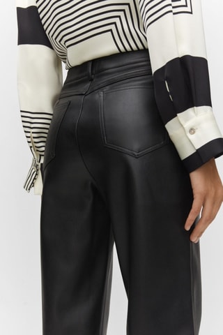 Pantalon droit similicuir - Noir