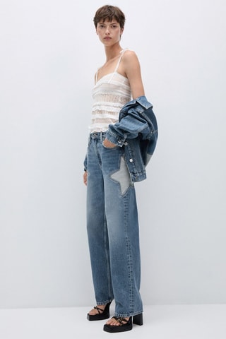 Jean droit étoiles - Bleu