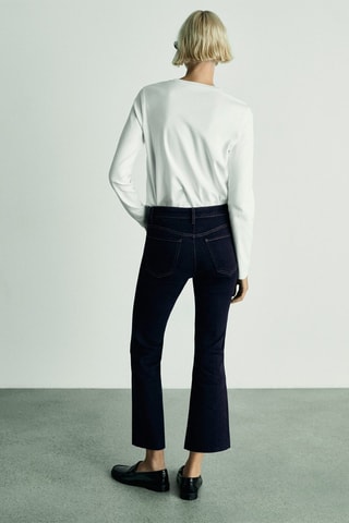 Jean Sienna flare crop rinse wash - Bleu